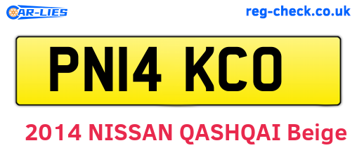 PN14KCO are the vehicle registration plates.