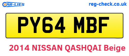 PY64MBF are the vehicle registration plates.