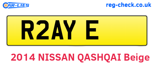 R2AYE are the vehicle registration plates.