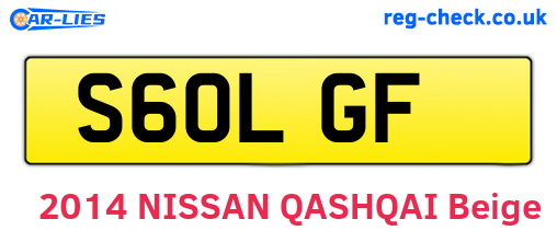 S60LGF are the vehicle registration plates.