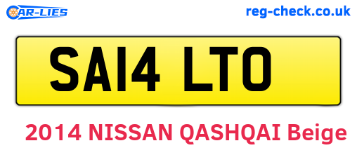SA14LTO are the vehicle registration plates.
