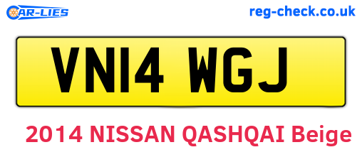 VN14WGJ are the vehicle registration plates.