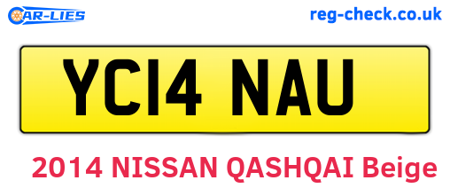 YC14NAU are the vehicle registration plates.