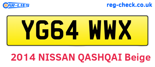 YG64WWX are the vehicle registration plates.