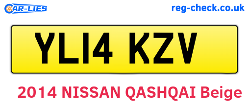 YL14KZV are the vehicle registration plates.