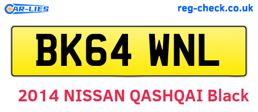 BK64WNL are the vehicle registration plates.