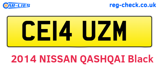 CE14UZM are the vehicle registration plates.