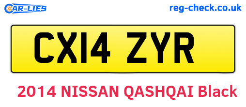 CX14ZYR are the vehicle registration plates.