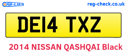 DE14TXZ are the vehicle registration plates.