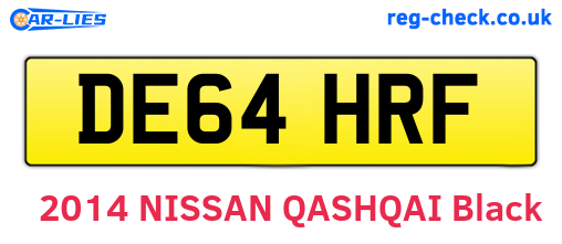 DE64HRF are the vehicle registration plates.
