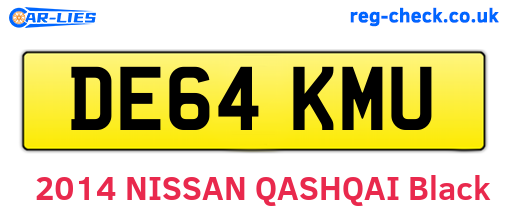 DE64KMU are the vehicle registration plates.