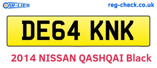 DE64KNK are the vehicle registration plates.