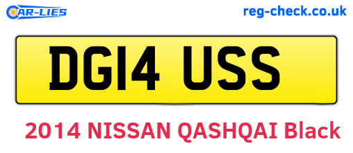 DG14USS are the vehicle registration plates.