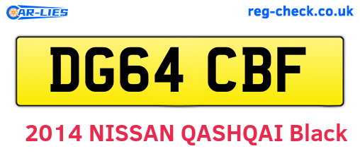 DG64CBF are the vehicle registration plates.