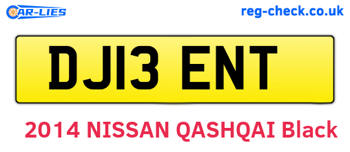 DJ13ENT are the vehicle registration plates.