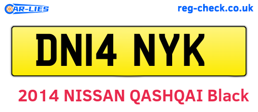 DN14NYK are the vehicle registration plates.