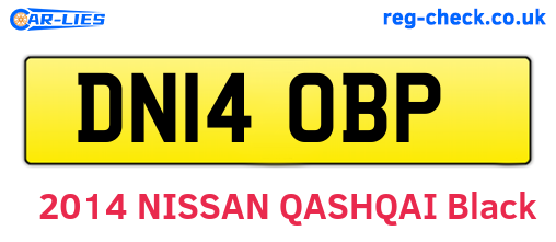 DN14OBP are the vehicle registration plates.