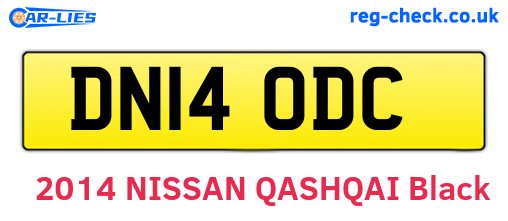 DN14ODC are the vehicle registration plates.