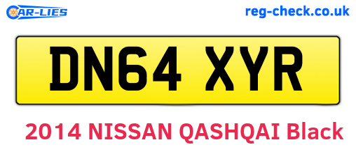 DN64XYR are the vehicle registration plates.