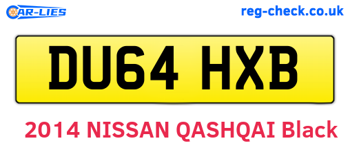 DU64HXB are the vehicle registration plates.
