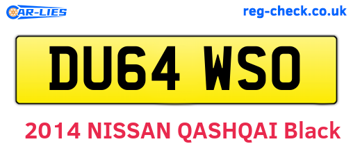 DU64WSO are the vehicle registration plates.