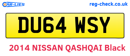 DU64WSY are the vehicle registration plates.