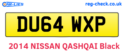 DU64WXP are the vehicle registration plates.