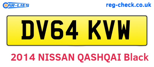 DV64KVW are the vehicle registration plates.