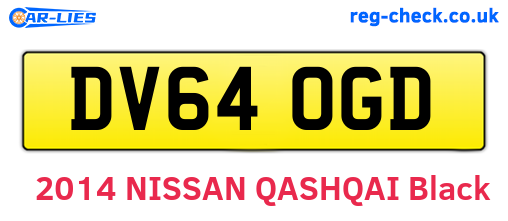 DV64OGD are the vehicle registration plates.