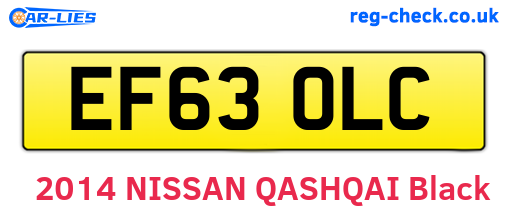 EF63OLC are the vehicle registration plates.