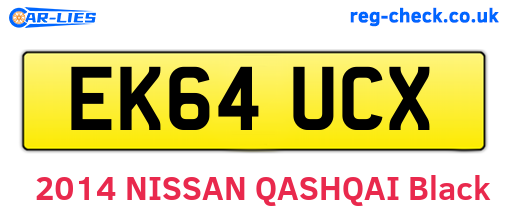 EK64UCX are the vehicle registration plates.