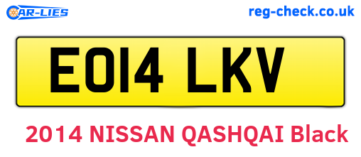 EO14LKV are the vehicle registration plates.