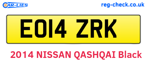 EO14ZRK are the vehicle registration plates.