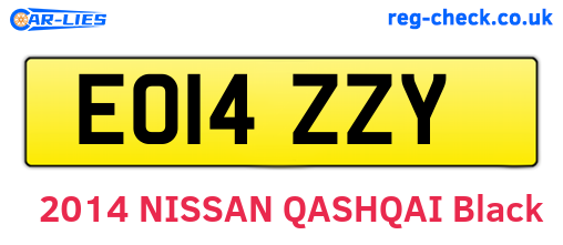 EO14ZZY are the vehicle registration plates.