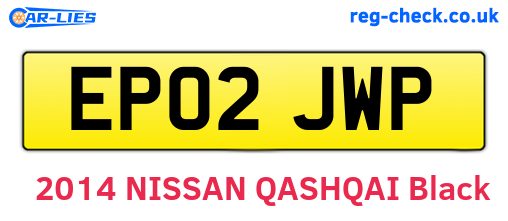 EP02JWP are the vehicle registration plates.