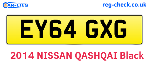 EY64GXG are the vehicle registration plates.