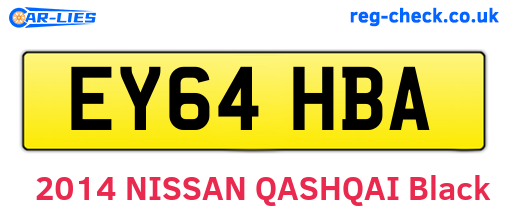 EY64HBA are the vehicle registration plates.