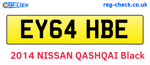 EY64HBE are the vehicle registration plates.