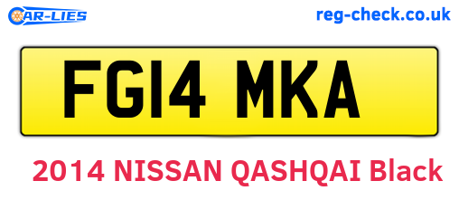 FG14MKA are the vehicle registration plates.