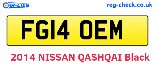 FG14OEM are the vehicle registration plates.