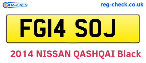 FG14SOJ are the vehicle registration plates.
