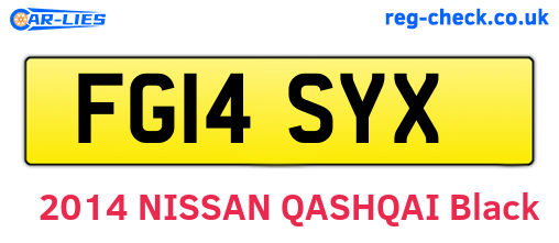 FG14SYX are the vehicle registration plates.