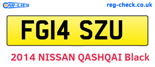 FG14SZU are the vehicle registration plates.