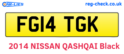FG14TGK are the vehicle registration plates.