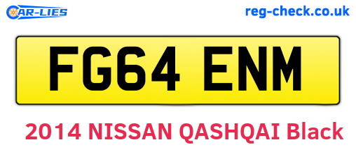 FG64ENM are the vehicle registration plates.