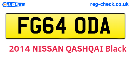 FG64ODA are the vehicle registration plates.