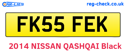 FK55FEK are the vehicle registration plates.