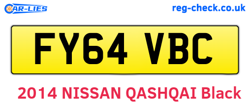 FY64VBC are the vehicle registration plates.