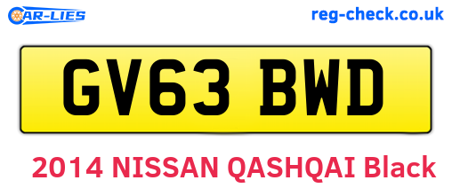 GV63BWD are the vehicle registration plates.