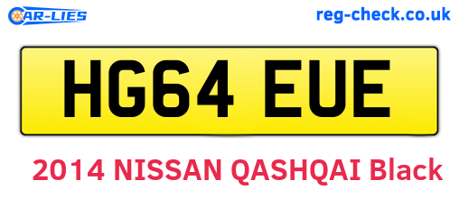 HG64EUE are the vehicle registration plates.